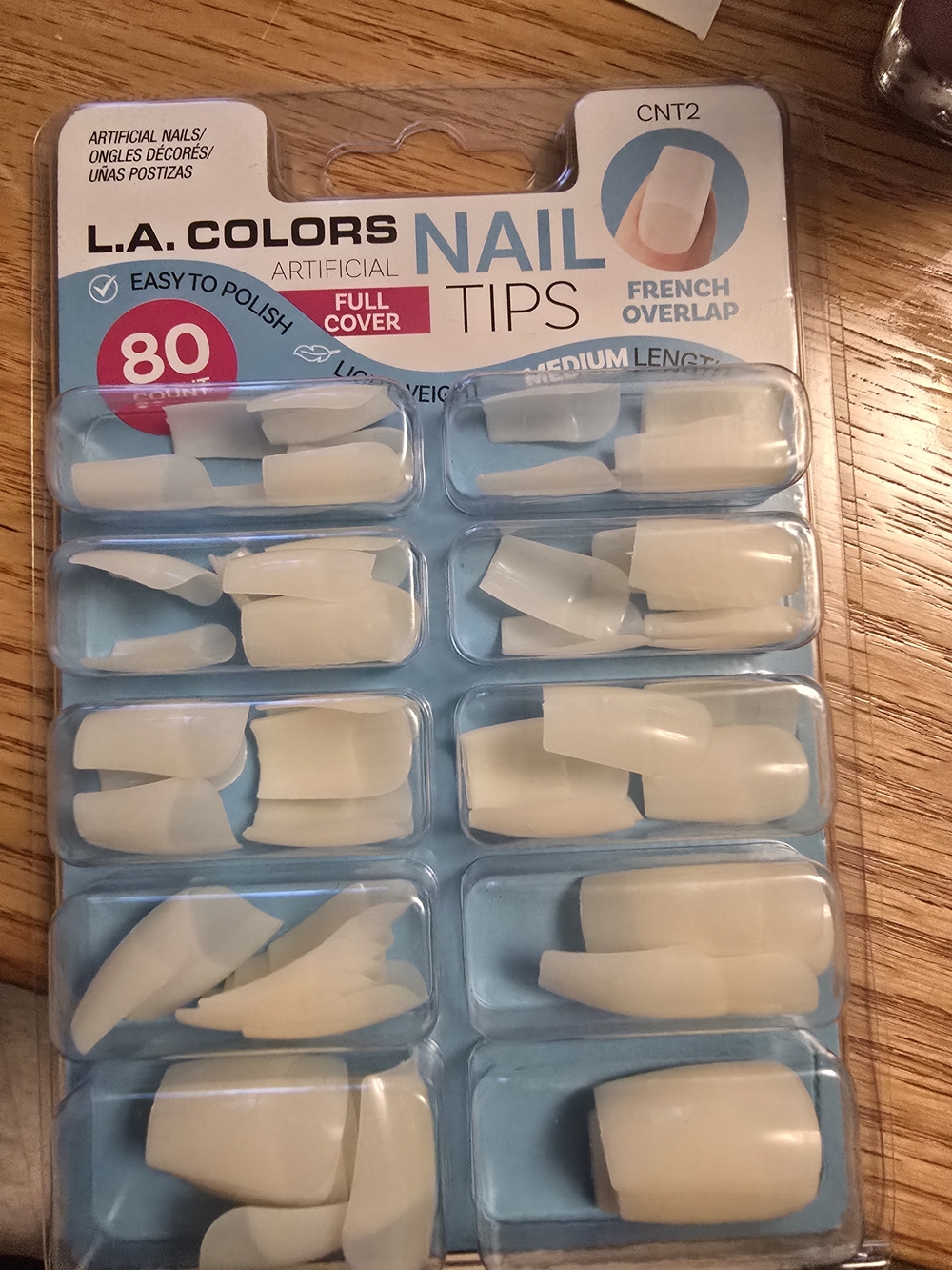 L.A. COLORS Artificial Nail Tips — White French Overlap